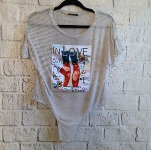 💙 Papermoon Lost In Love Tie Sheer Blouse